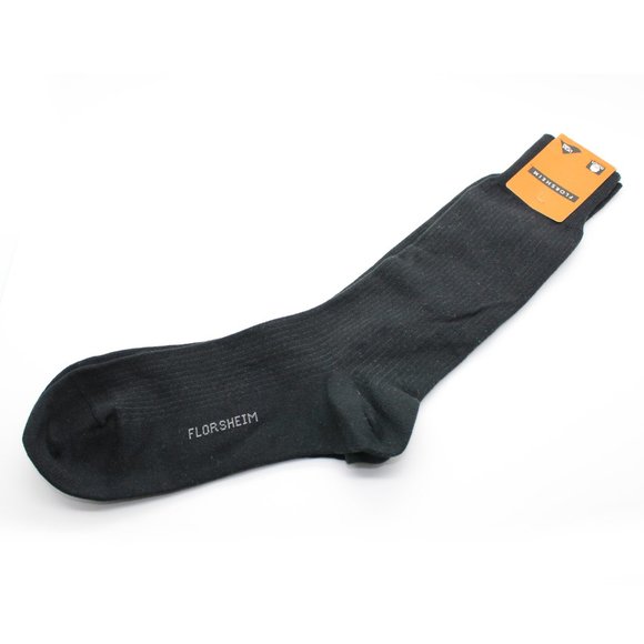 FLORSHEIM Men's Cotton Blend Black Grey Dress Socks - 2 Pairs - Size 10-13 - Picture 2 of 4